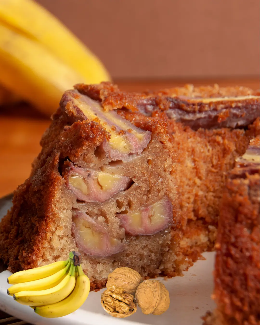Bolo de Banana com Nozes