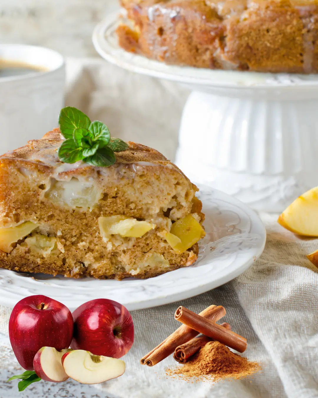 Bolo de Maçã e Canela