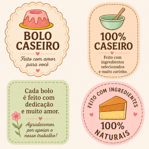Bônus 01: Rótulos e Etiquetas para Bolos Artesanais