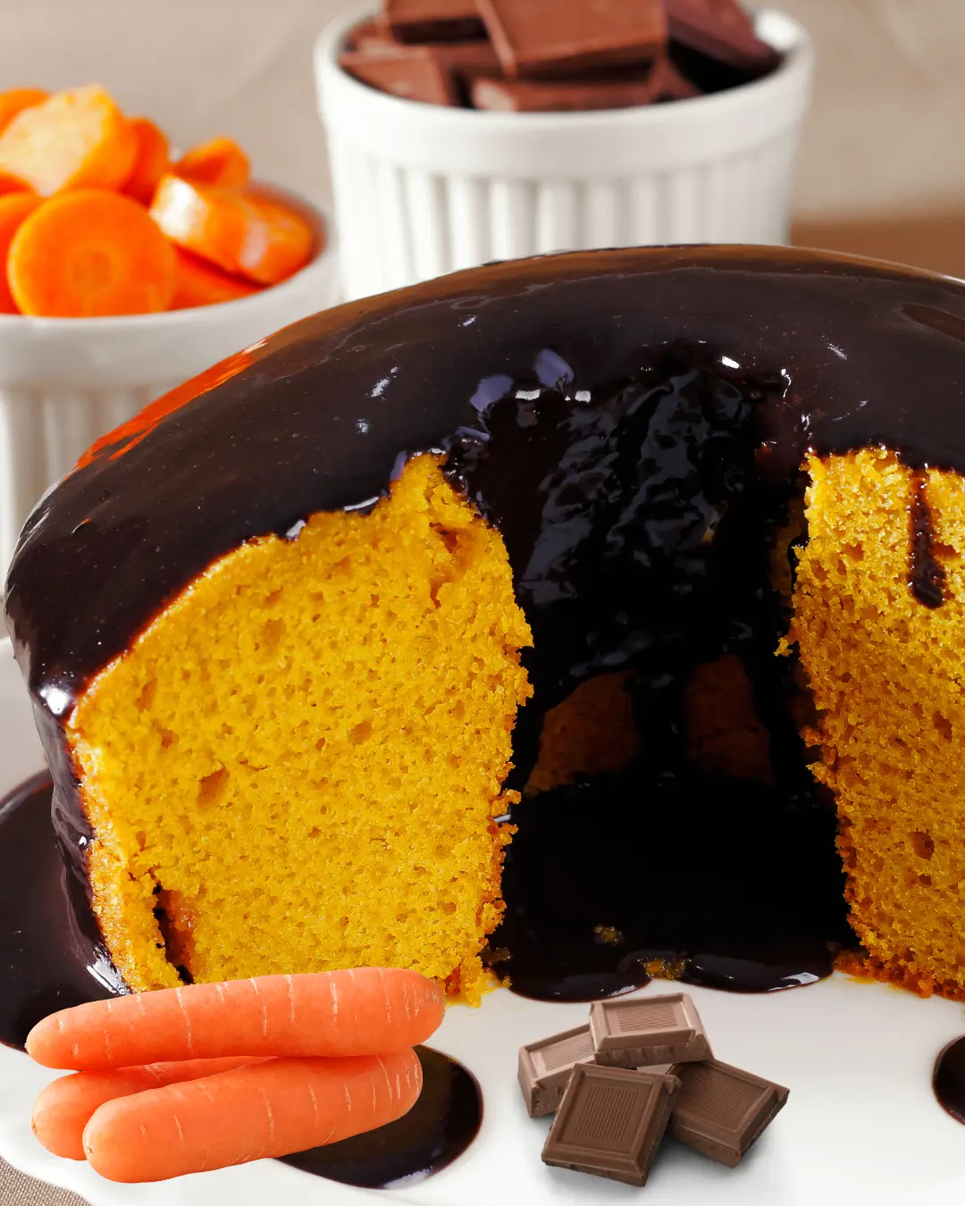 Bolo de Cenoura com Cobertura